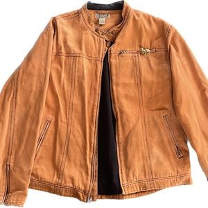 Orange Bleached Jacket - Los Angeles Vintage with pockets
